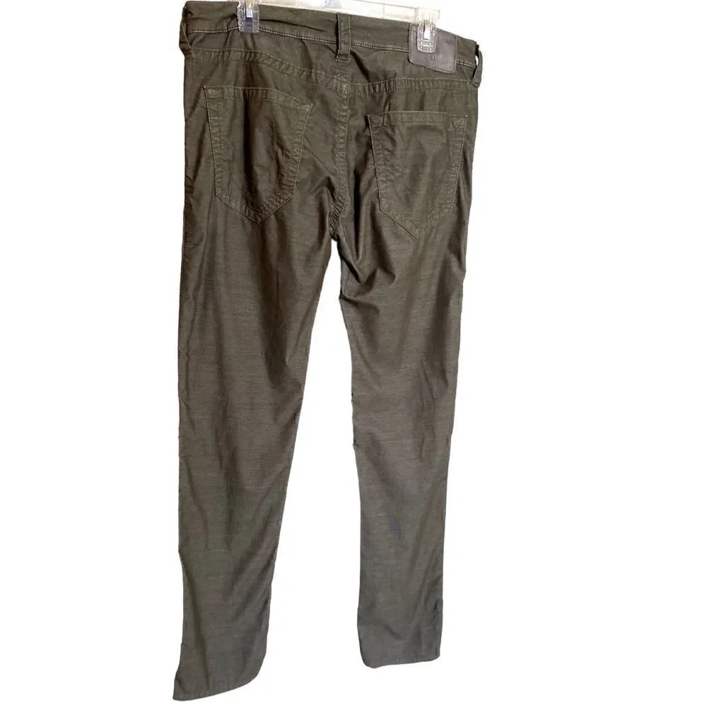 True Religion Rocco Green Corduroy Relaxed Fit Pants Size 34